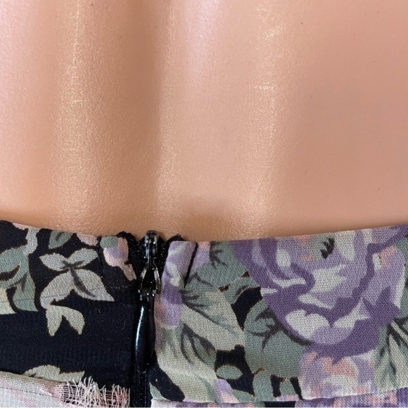 ASTR the label maxi skirt black & floral print SZ M zip up lined lace SZ M - Picture 14 of 14